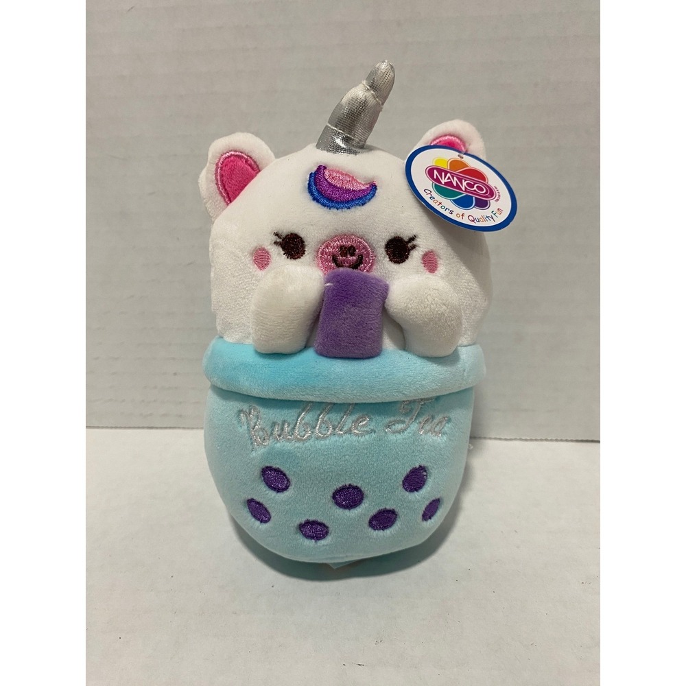 Nanco Bubble Tea Unicorn Plush Blue White Purple Small PF-TEA10 NWT